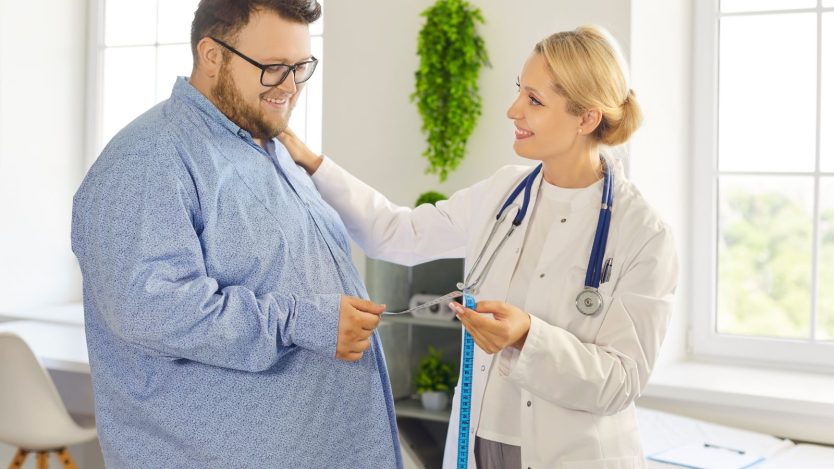 Obese patient in a consultation with a specialist doctor
