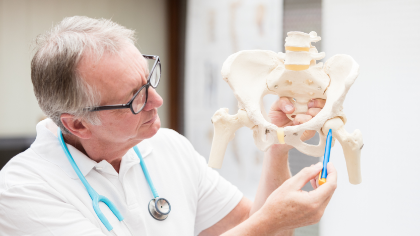 Hip arthroplasty to replace the damaged joint